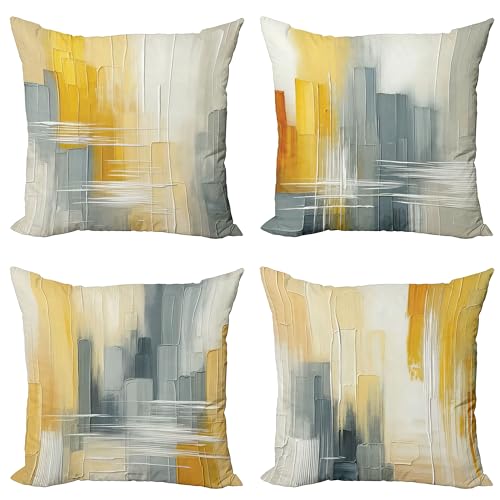 Abstract Brushstroke Throw Pillow Cover Set of 4