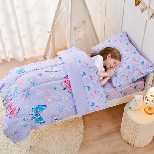 Butterfly Toddler Bedding Set - 4 Piece Comforter