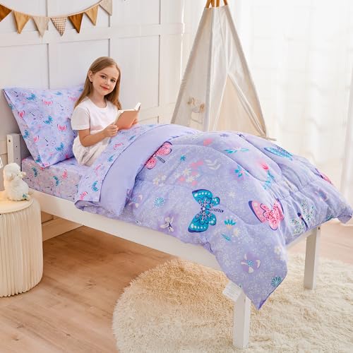 Butterfly Toddler Bedding Set - 4 Piece Comforter