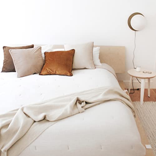 Velvet Throw Pillow Covers Set of 4 - Brown/Beige