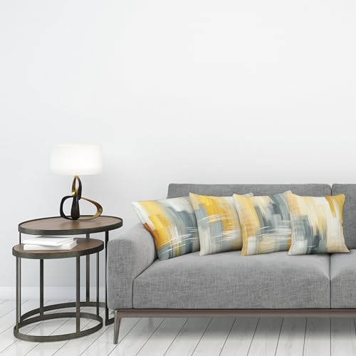 Abstract Brushstroke Throw Pillow Cover Set of 4