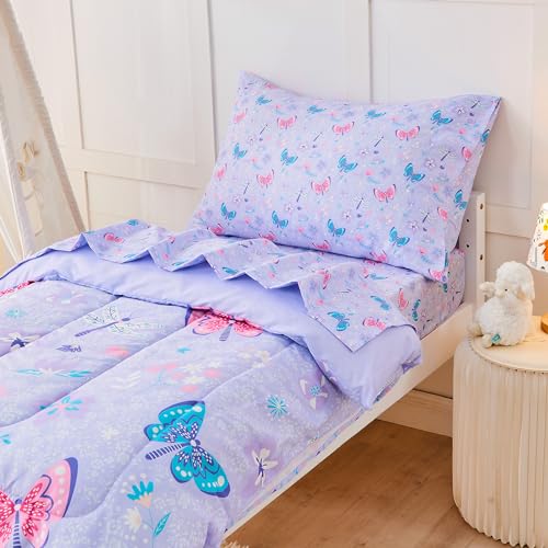 Butterfly Toddler Bedding Set - 4 Piece Comforter