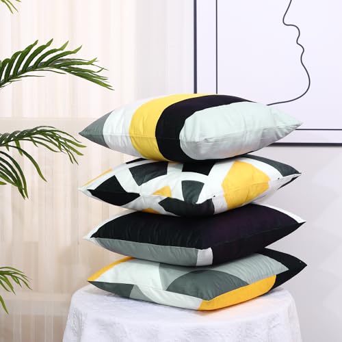 Abstract Geometric Pillow Covers Set of 4 18x18