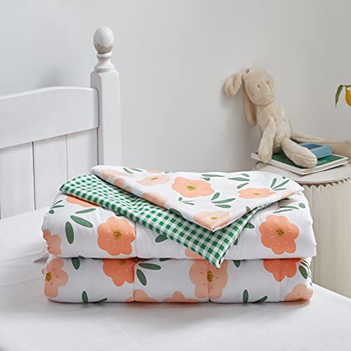 White Floral Toddler Bedding Set - 4 Pieces