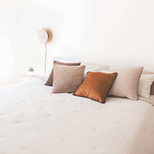 Velvet Throw Pillow Covers Set of 4 - Brown/Beige