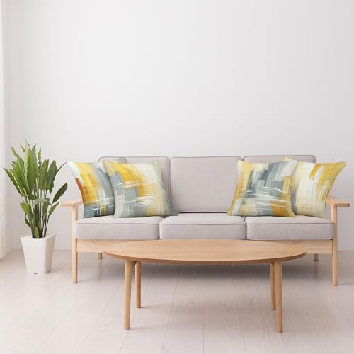 Abstract Brushstroke Throw Pillow Cover Set of 4