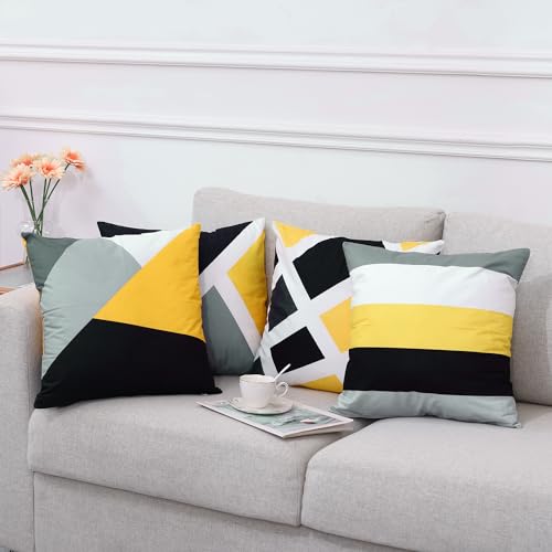 Abstract Geometric Pillow Covers Set of 4 18x18