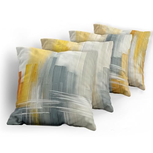 Abstract Brushstroke Throw Pillow Cover Set of 4