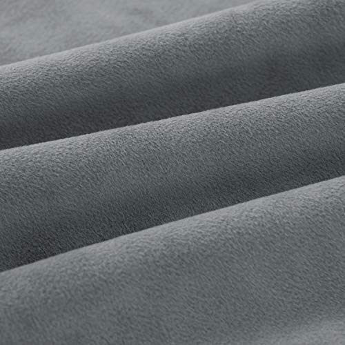 Grey Velvet Throw Pillow Covers 20x20 Inches (Set of 2)