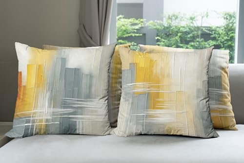 Abstract Brushstroke Throw Pillow Cover Set of 4