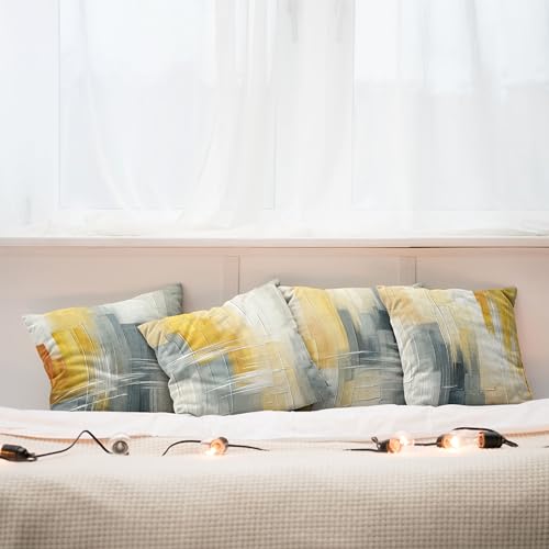 Abstract Brushstroke Throw Pillow Cover Set of 4