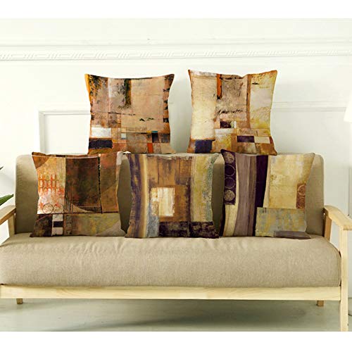 Modern Vintage Geometric Throw Pillow Cover Set