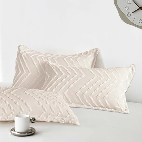 Beige Boho Tufted Pillow Shams Set of 2