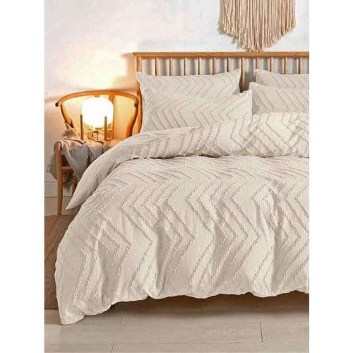 Beige Boho Tufted Pillow Shams Set of 2