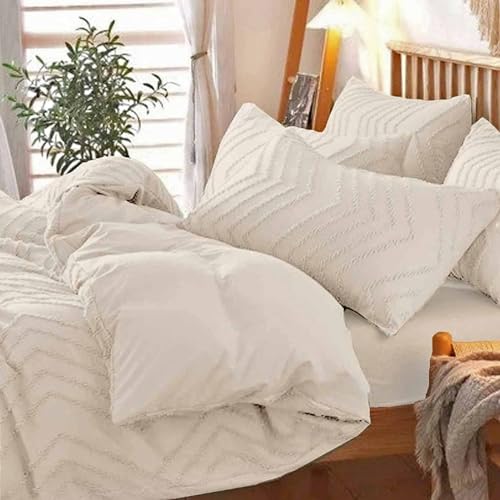 Beige Boho Tufted Pillow Shams Set of 2