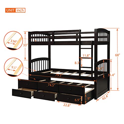 Harper&Bright Twin Over Twin Bunk Bed Set