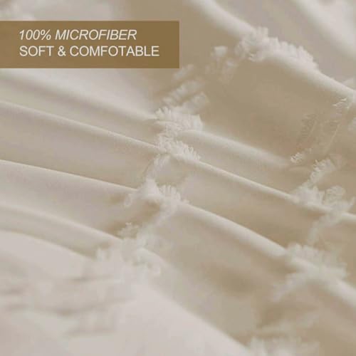 Beige Boho Tufted Pillow Shams Set of 2