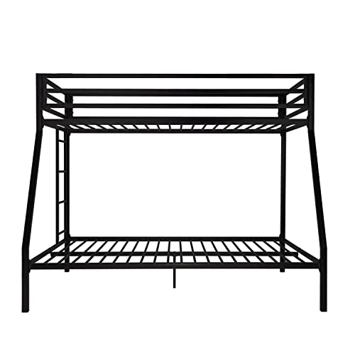 Black Twin Over Full Metal Bunk Bed with Storage