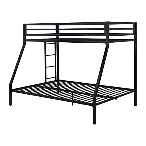 Black Twin Over Full Metal Bunk Bed with Storage