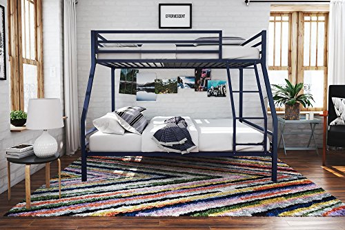 Maxwell Navy Blue Twin-Over-Full Metal Bunk Bed
