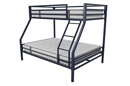 Maxwell Navy Blue Twin-Over-Full Metal Bunk Bed