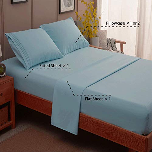 Luxurious Spa Blue Microfiber Bed Sheet Set