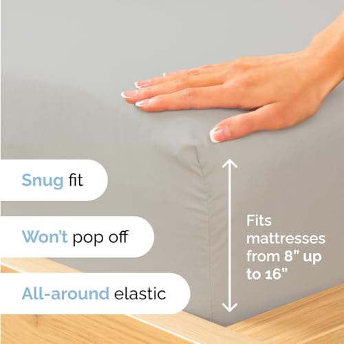 Luxury Queen 4-Piece Cooling Sheet Set - Light Grey