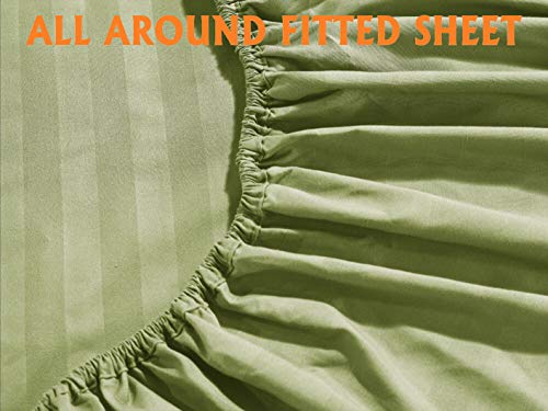 Luxurious 6-Piece Damask Stripe Bed Sheet Set