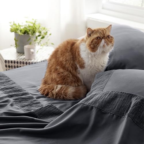 Bedsure Grey Queen Sheet Set - 4 Pieces