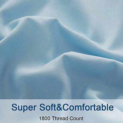 Luxurious Spa Blue Microfiber Bed Sheet Set