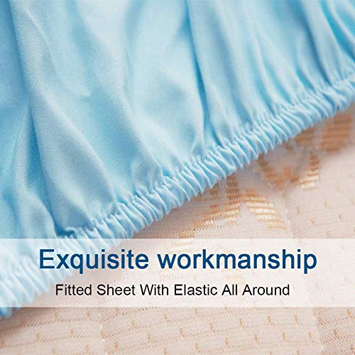 Luxurious Spa Blue Microfiber Bed Sheet Set