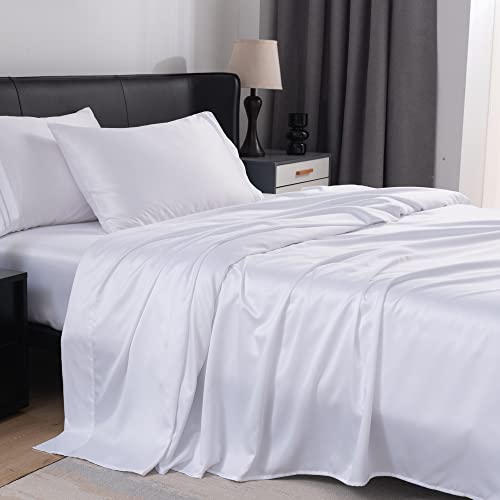 Luxury Satin Queen Bed Sheet Set - 4pc