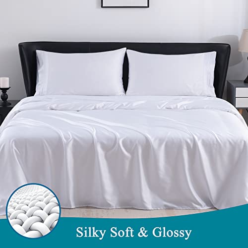 Luxury Satin Queen Bed Sheet Set - 4pc