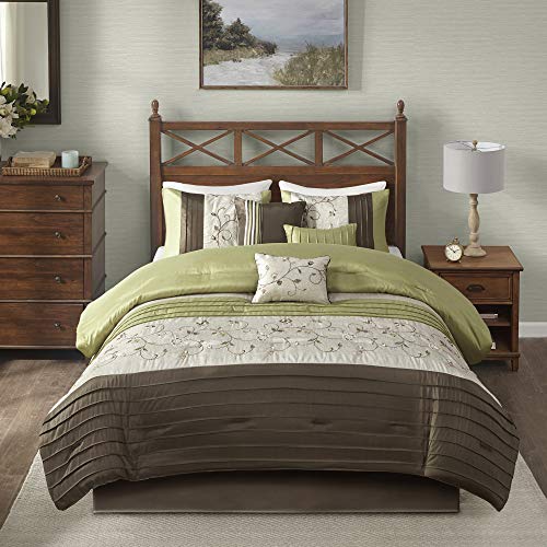Madison Park Floral Faux Silk Comforter Set