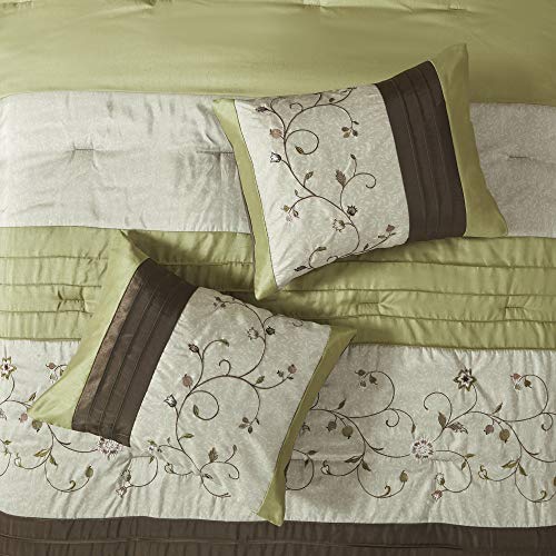 Madison Park Floral Faux Silk Comforter Set