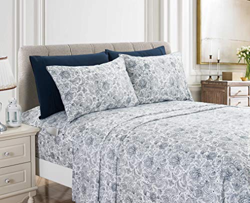 Luxury Paisley Microfiber Bed Sheet Set - Queen