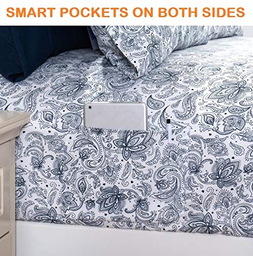 Luxury Paisley Microfiber Bed Sheet Set - Queen