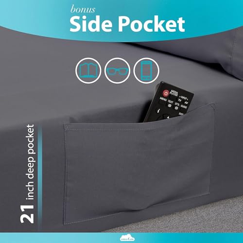 King Size Cooling Sheets Set – 4 pcs Gray