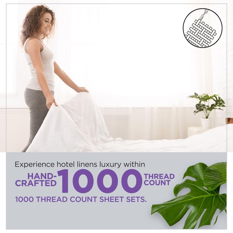 CharlottelyHues Luxury 1000TC Egyptian Cotton Queen Bed Set