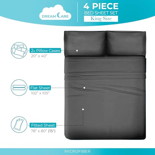 King Size Cooling Sheets Set – 4 pcs Gray