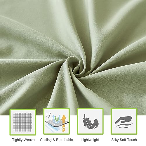 Luxury Sage Green Queen Sheet Set, 6 Pieces