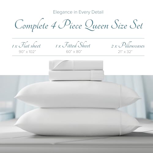 Carressa 100% Egyptian Cotton Queen Sheet Set