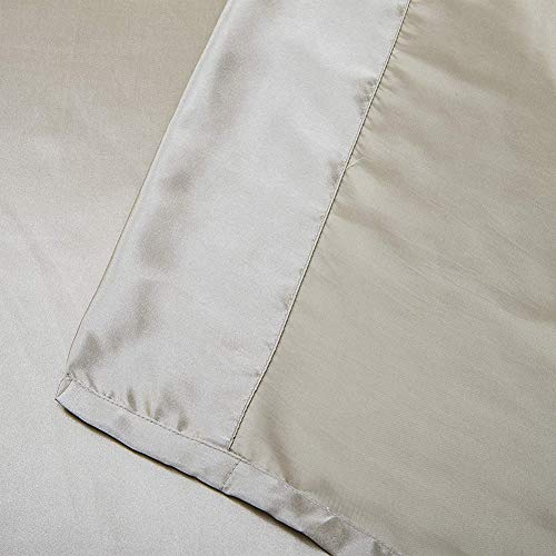 Taupe Satin Full Size Bed Sheet Set