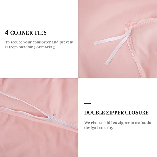 Pink King Size Pinch Pleated Duvet Cover Set