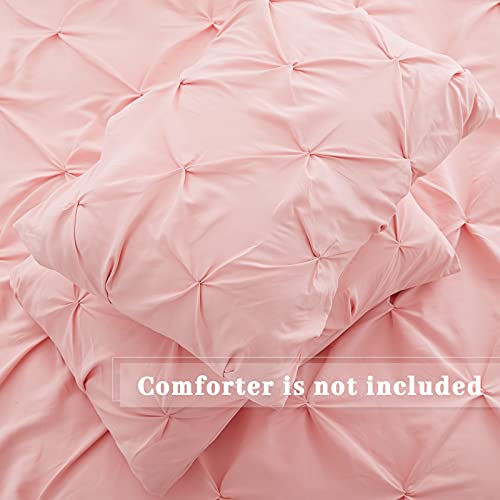 Pink King Size Pinch Pleated Duvet Cover Set