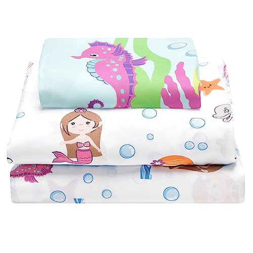 Mermaid-Themed Twin Bed Sheet Set for Kids