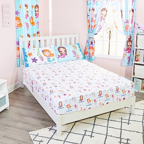 Mermaid-Themed Twin Bed Sheet Set for Kids