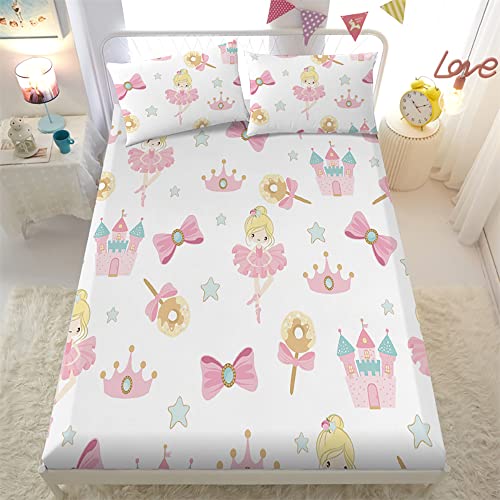 Dancing Princess Fitted Sheet Set for Girls