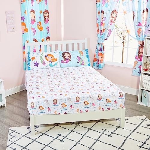 Mermaid-Themed Twin Bed Sheet Set for Kids