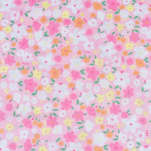 Pink Floral Cartoon Twin Sheet Set for Kids